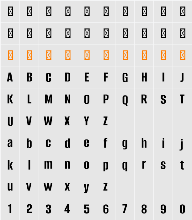 Alumni Sans 字符映射表