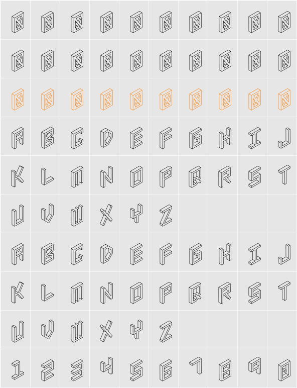 3D Isometric 字符映射表