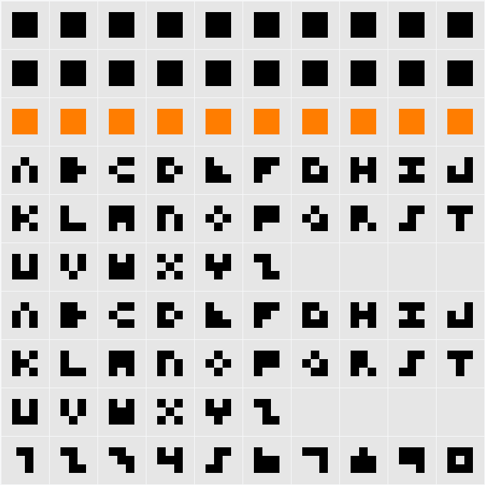 3x3 Mono 字符映射表