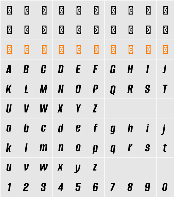 Alumni Sans 字符映射表
